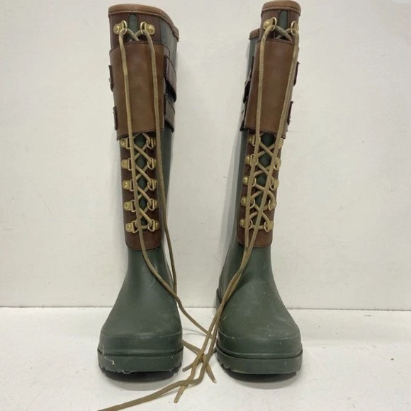 TORY BURCH EQUESTRIAN RUBBER BOOTS- size 6 - Picture 2 of 9